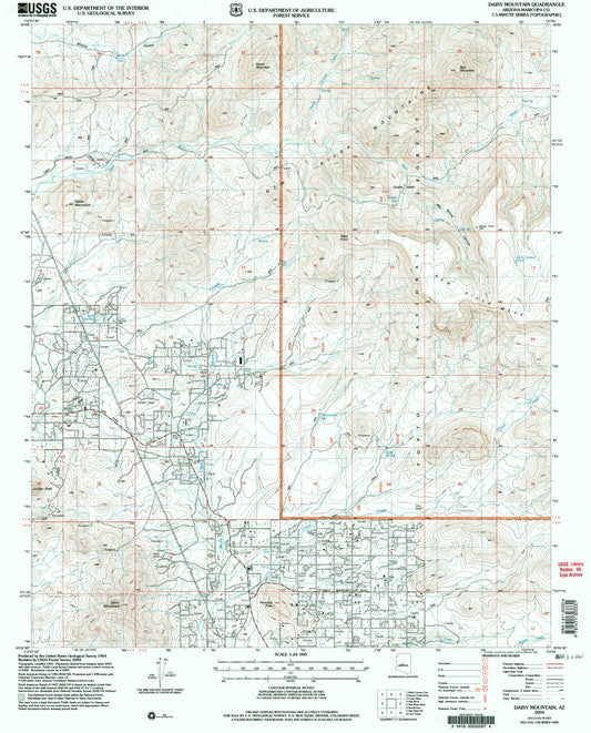 Classic USGS Daisy Mountain Arizona 7.5'x7.5' Topo Map Image