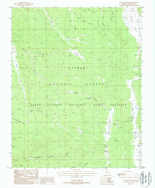 Classic USGS De Motte Park Arizona 7.5'x7.5' Topo Map Image