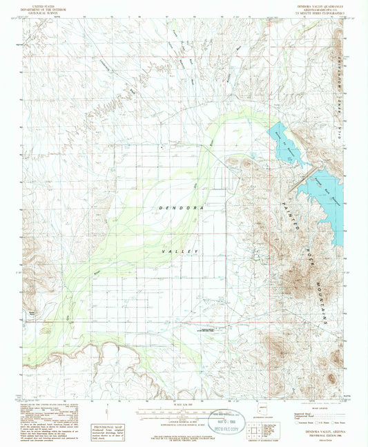 Classic USGS Dendora Valley Arizona 7.5'x7.5' Topo Map Image