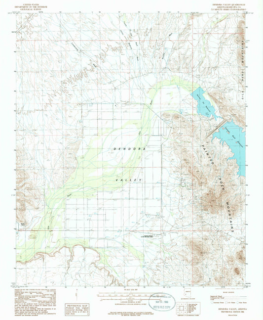 Classic USGS Dendora Valley Arizona 7.5'x7.5' Topo Map Image