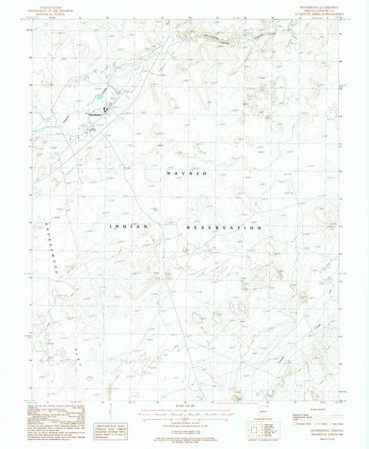 Classic USGS Dennehotso Arizona 7.5'x7.5' Topo Map Image