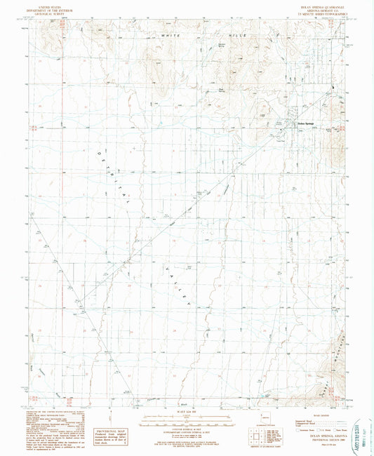 Classic USGS Dolan Springs Arizona 7.5'x7.5' Topo Map Image