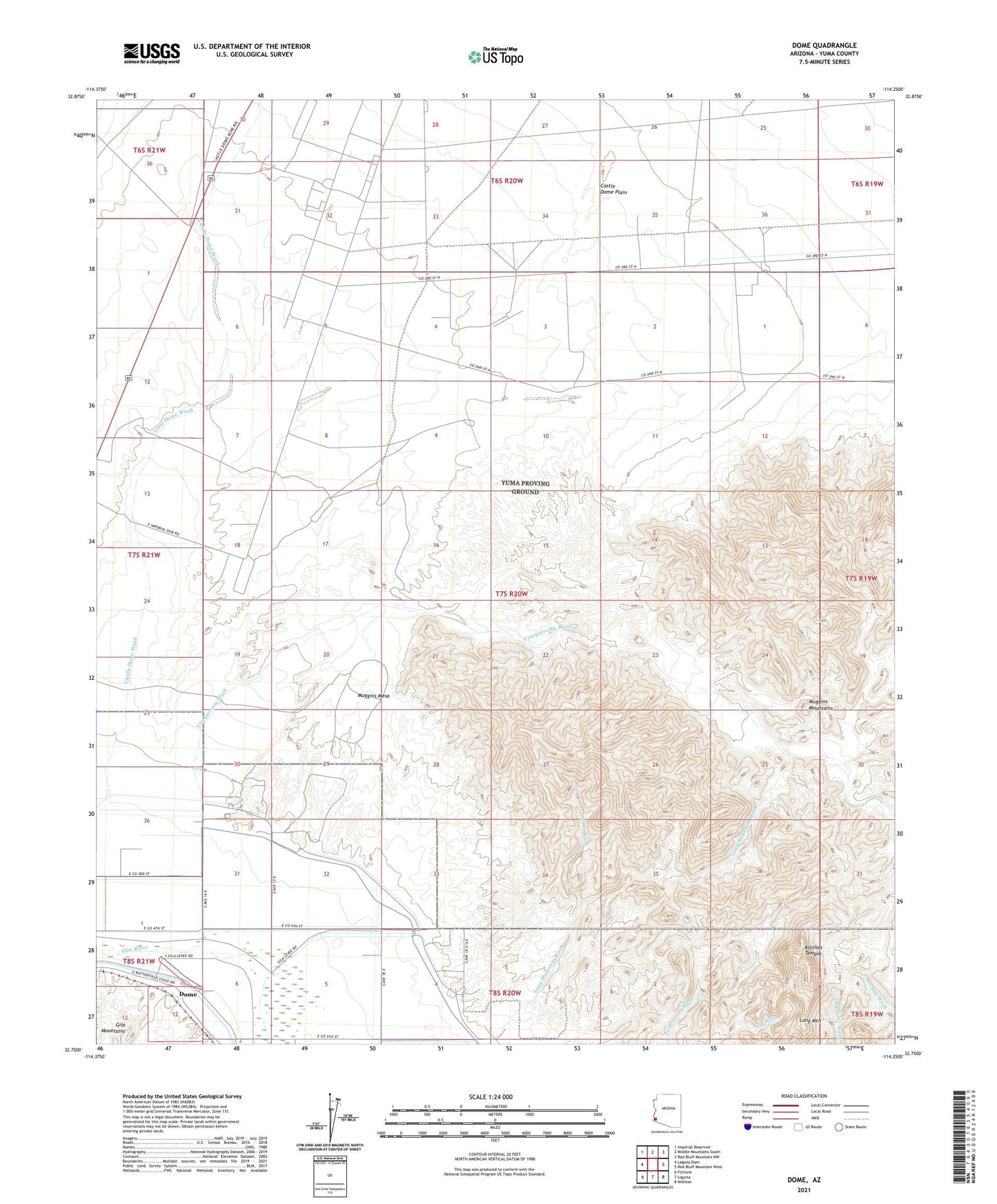 Dome Arizona US Topo Map Image