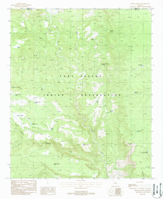 Classic USGS Double Buttes Arizona 7.5'x7.5' Topo Map Image