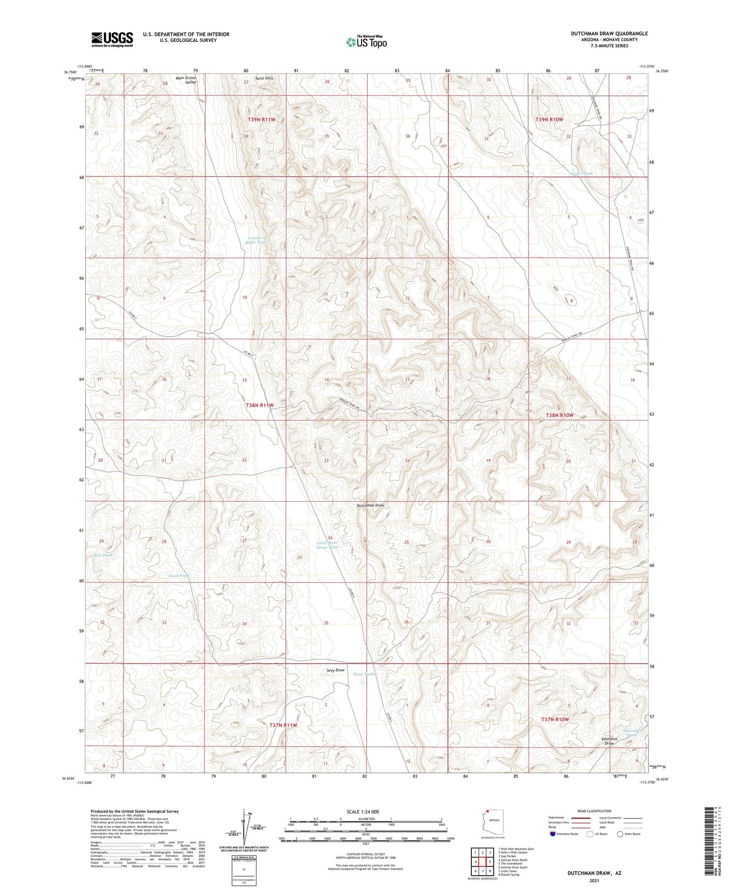 Dutchman Draw Arizona US Topo Map Image