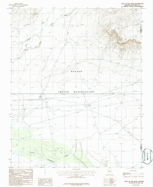 Classic USGS East of Old Leupp Arizona 7.5'x7.5' Topo Map Image
