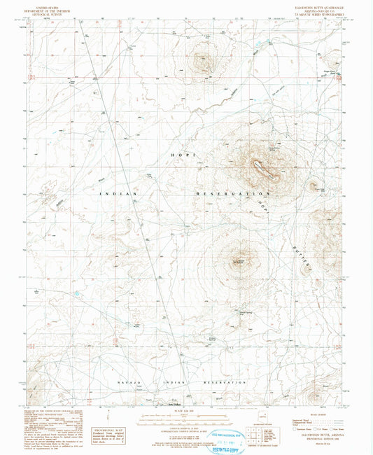 Classic USGS Egloffstein Butte Arizona 7.5'x7.5' Topo Map Image