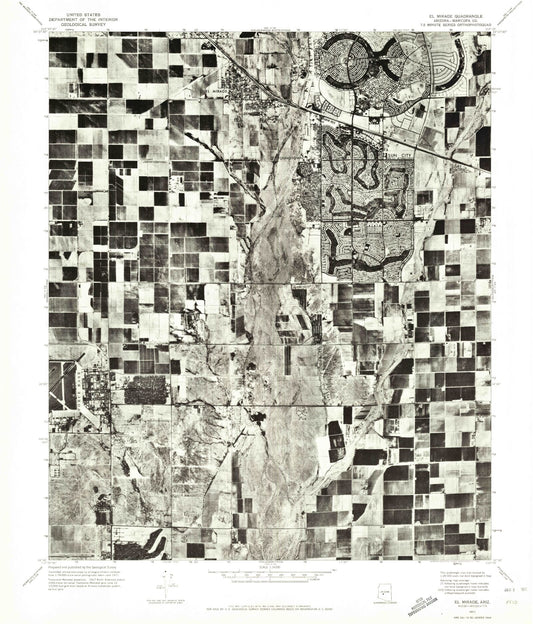 Classic USGS El Mirage Arizona 7.5'x7.5' Topo Map Image