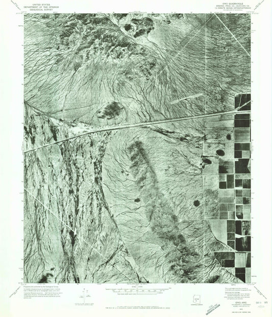 Classic USGS Enid Arizona 7.5'x7.5' Topo Map Image