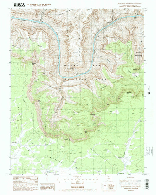 USGS Classic Explorers Monument Arizona 7.5'x7.5' Topo Map Image