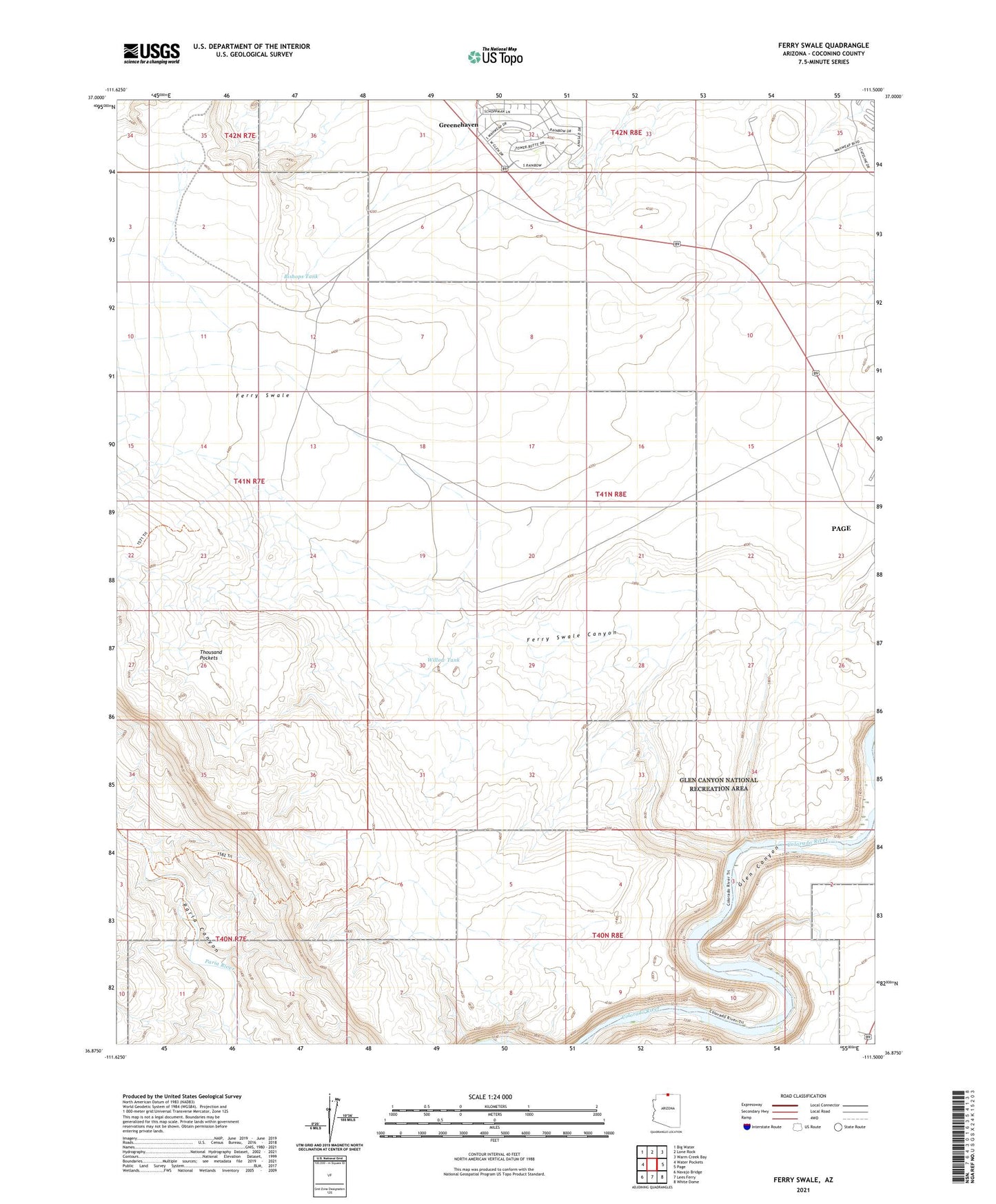 Ferry Swale Arizona US Topo Map Image