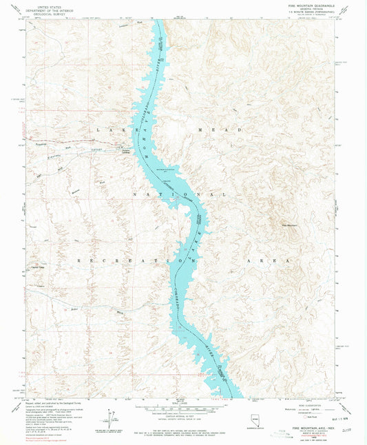 Classic USGS Fire Mountain Arizona 7.5'x7.5' Topo Map Image