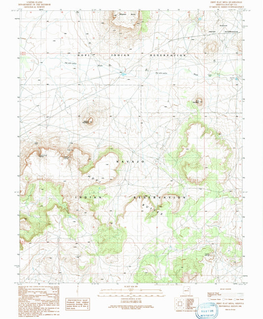 Classic USGS First Flat Mesa Arizona 7.5'x7.5' Topo Map Image
