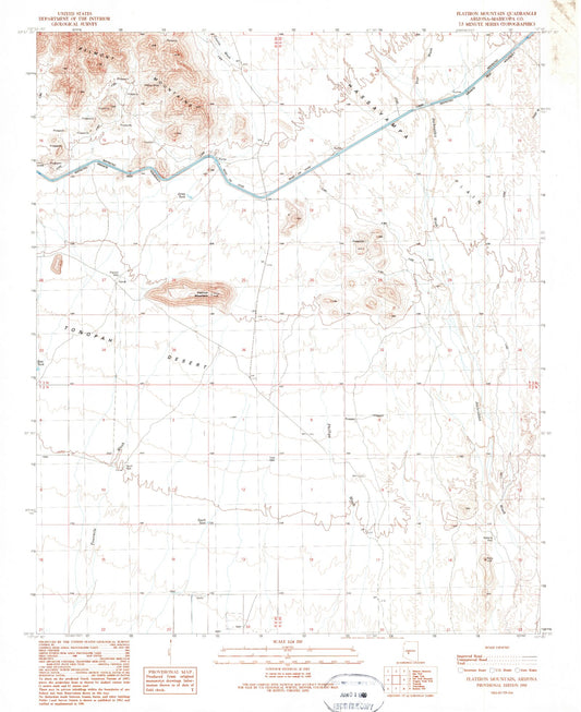 Classic USGS Flatiron Mountain Arizona 7.5'x7.5' Topo Map Image