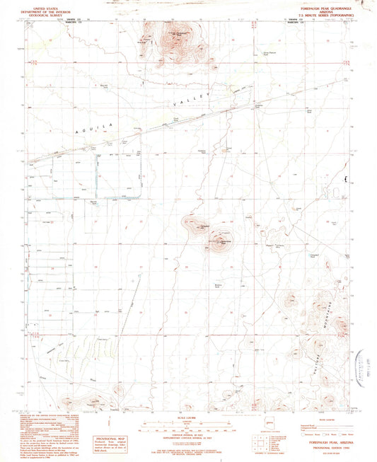 Classic USGS Forepaugh Peak Arizona 7.5'x7.5' Topo Map Image