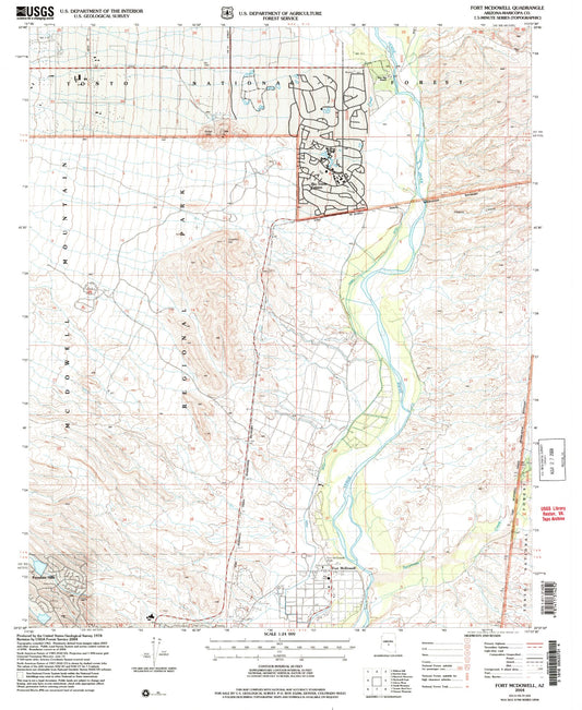 Classic USGS Fort McDowell Arizona 7.5'x7.5' Topo Map Image
