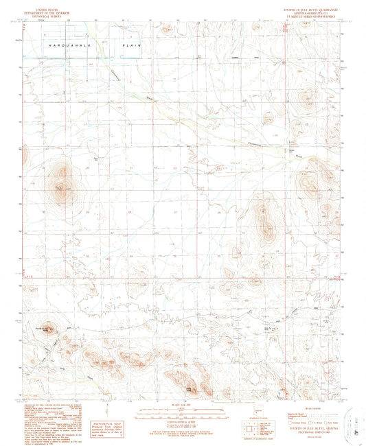 Classic USGS Fourth of July Butte Arizona 7.5'x7.5' Topo Map Image