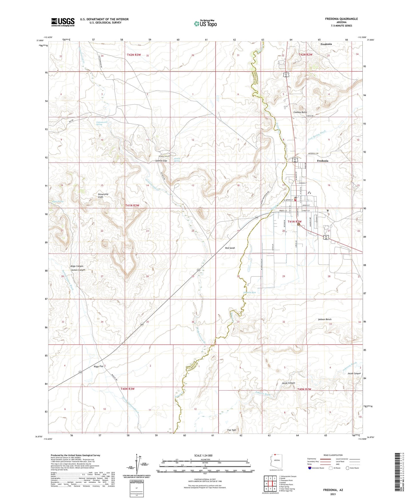 Fredonia Arizona US Topo Map Image