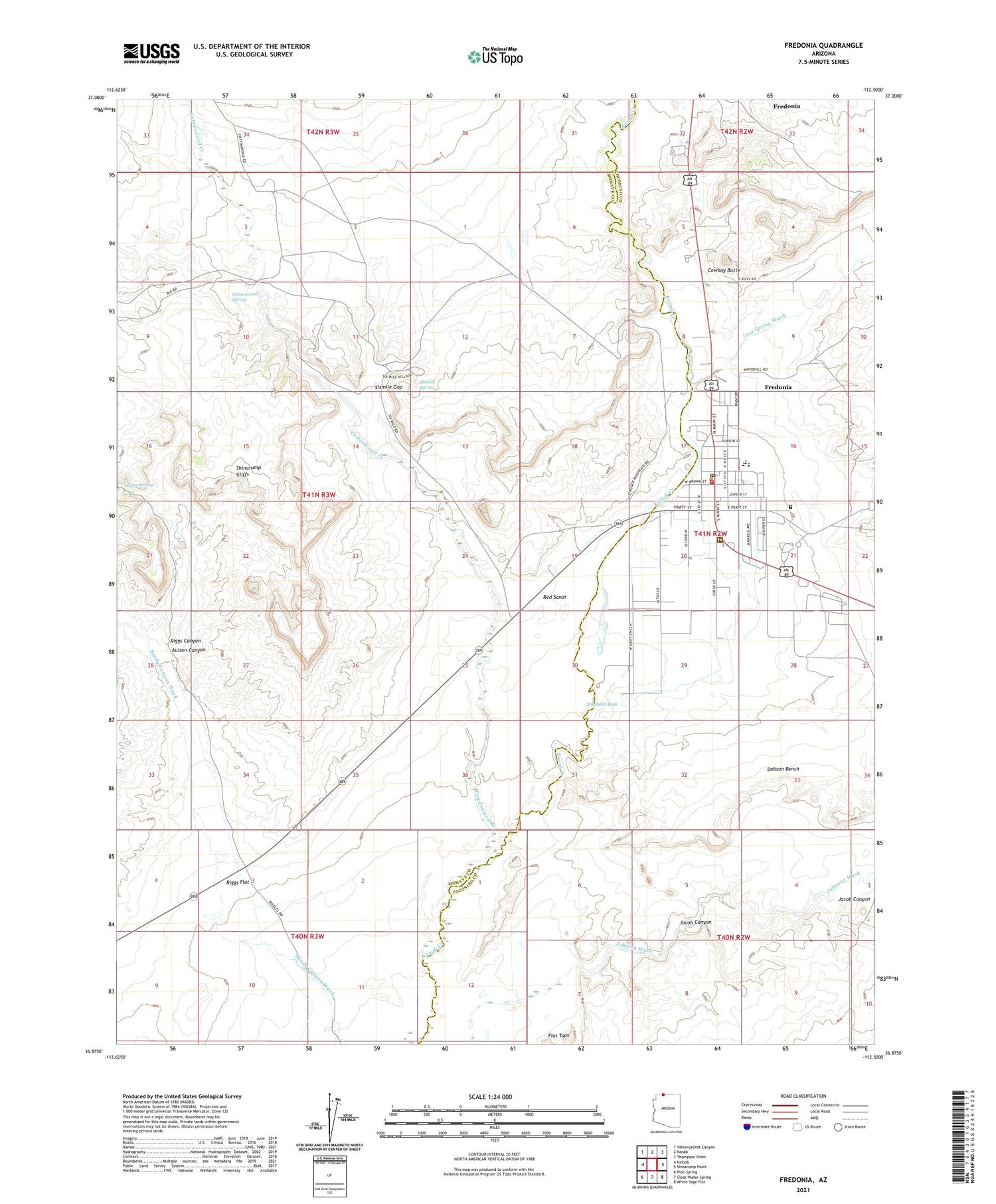 Fredonia Arizona US Topo Map Image