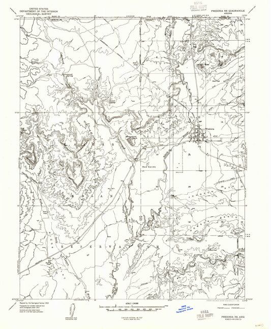 Classic USGS Fredonia Arizona 7.5'x7.5' Topo Map Image
