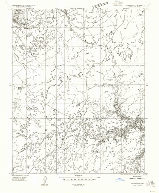 Classic USGS Pipe Spring Arizona 7.5'x7.5' Topo Map Image