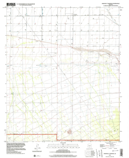 Classic USGS Friendly Corners Arizona 7.5'x7.5' Topo Map Image