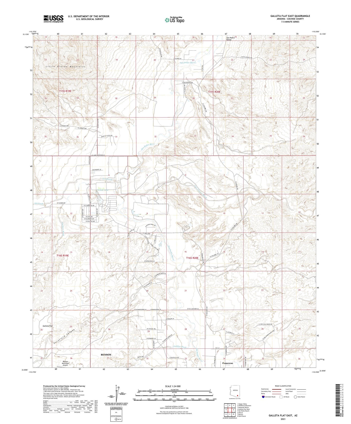 Galleta Flat East Arizona US Topo Map Image