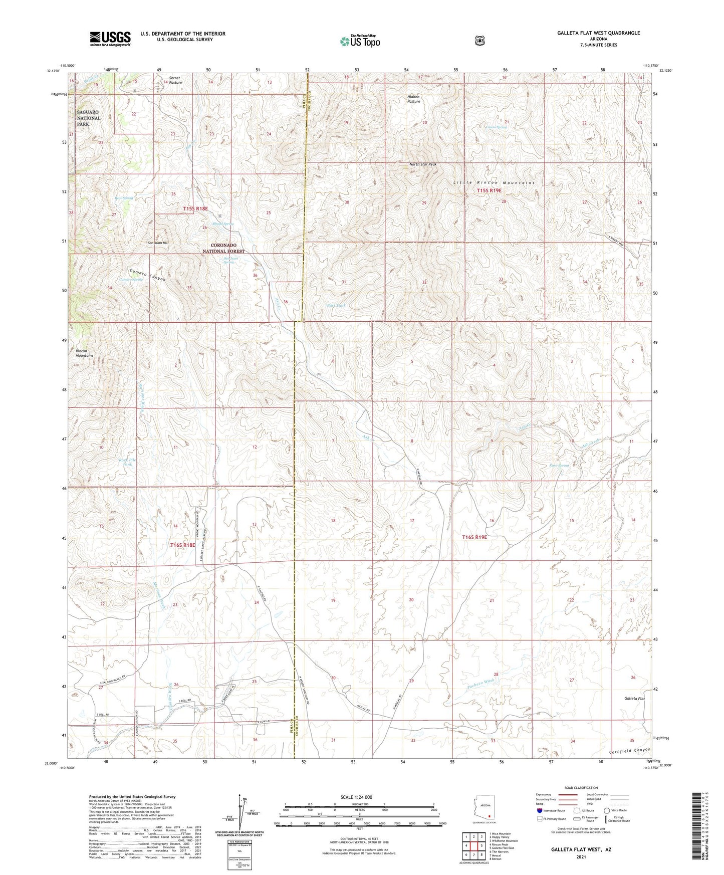 Galleta Flat West Arizona US Topo Map Image