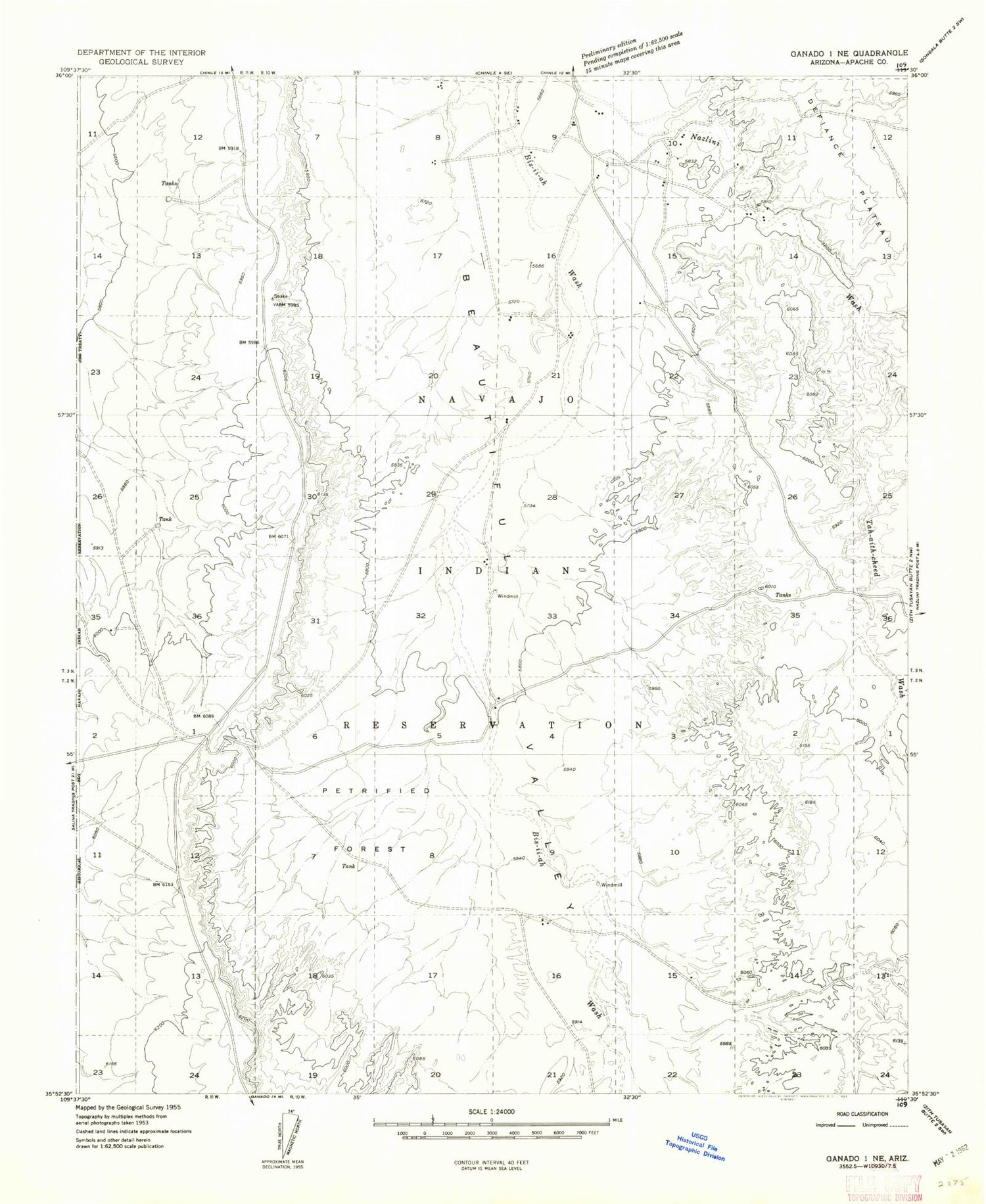 Classic USGS Beautiful Valley Well Arizona 7.5'x7.5' Topo Map Image