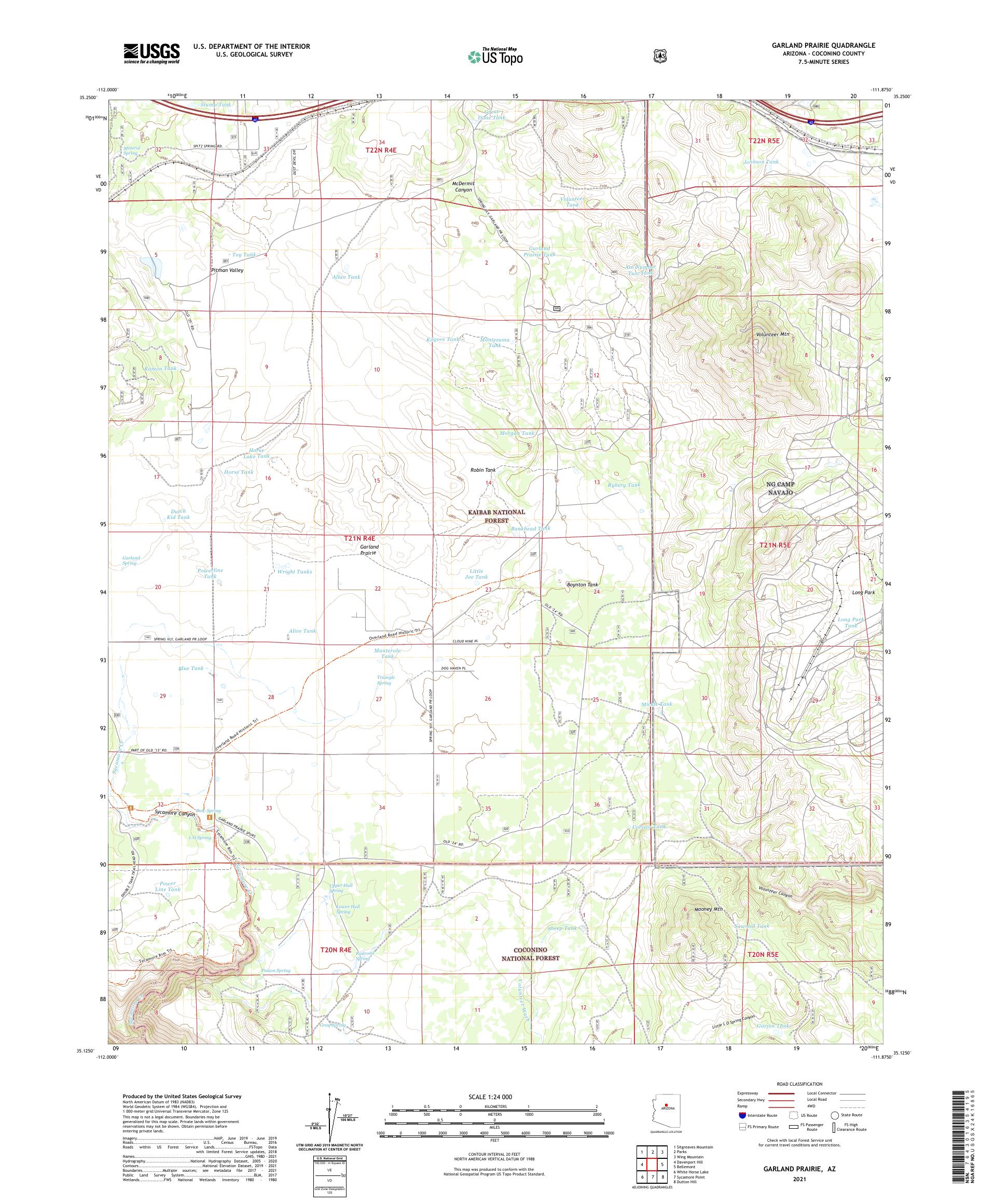 Garland Prairie Arizona US Topo Map – MyTopo Map Store