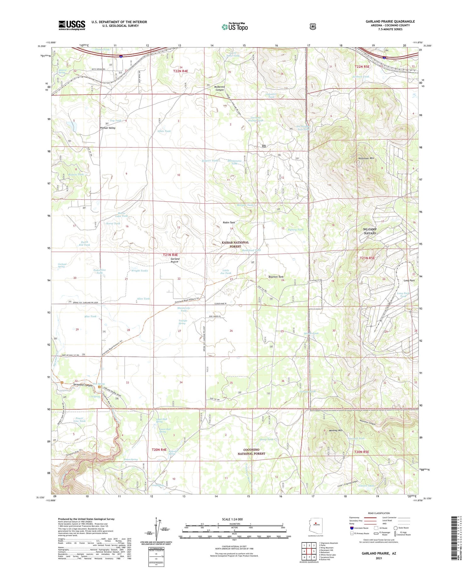 Garland Prairie Arizona US Topo Map Image