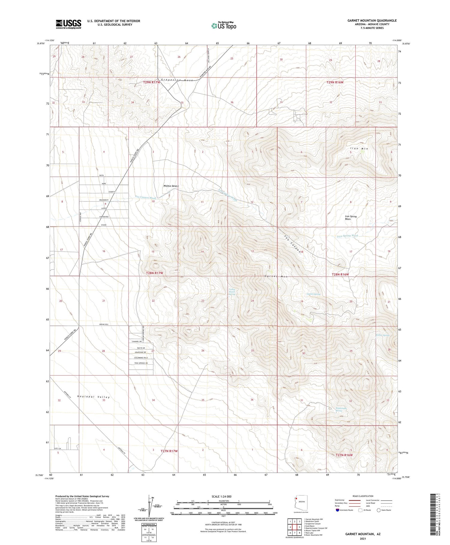 Garnet Mountain Arizona US Topo Map Image