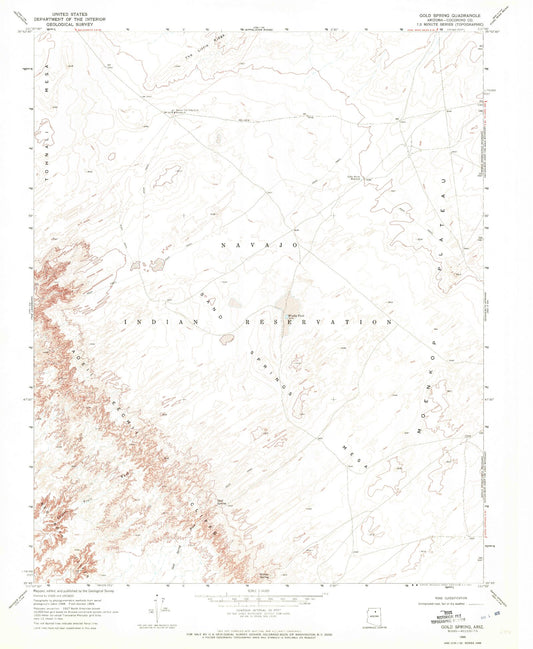 Classic USGS Gold Spring Arizona 7.5'x7.5' Topo Map Image