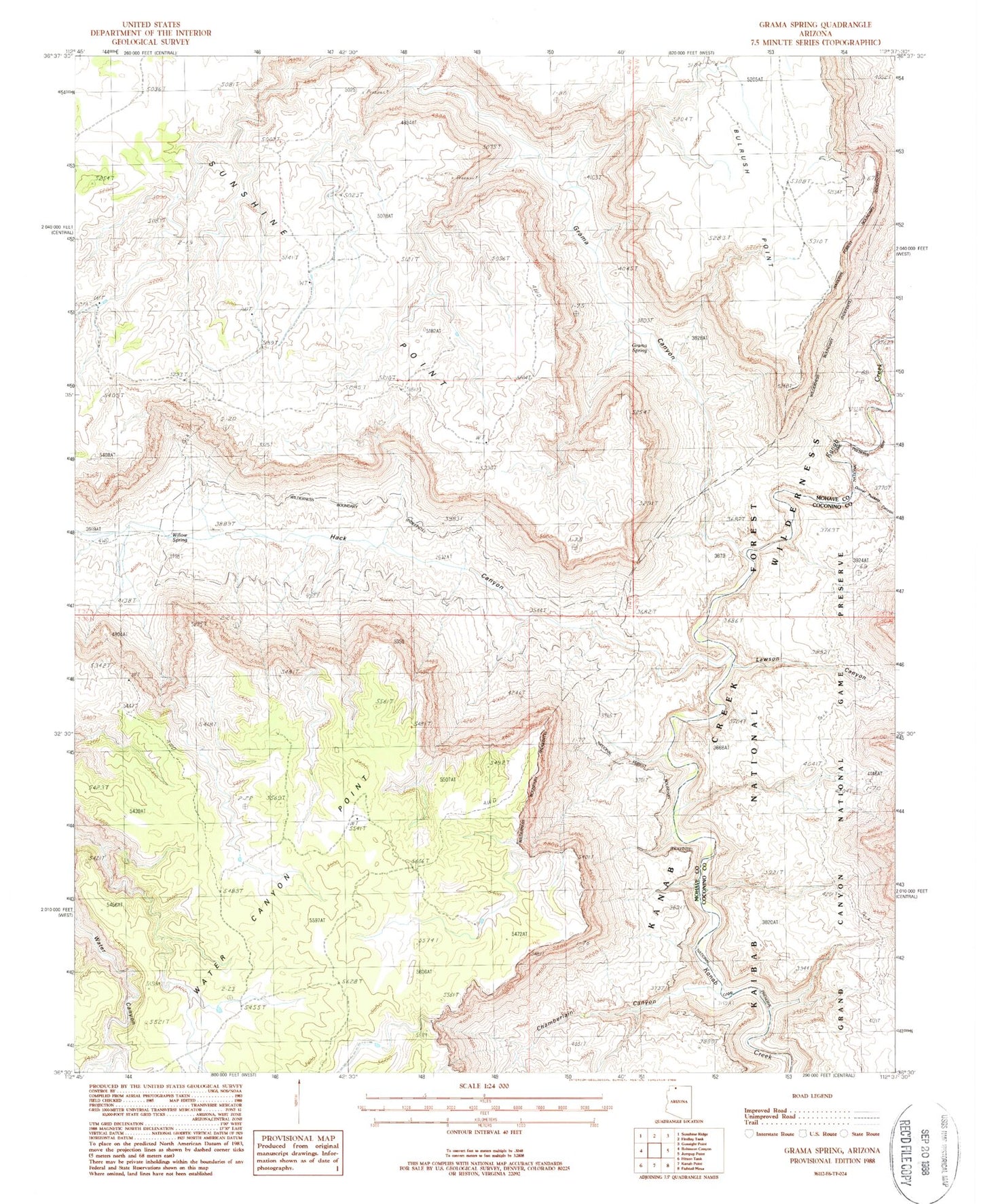 Classic USGS Grama Spring Arizona 7.5'x7.5' Topo Map Image