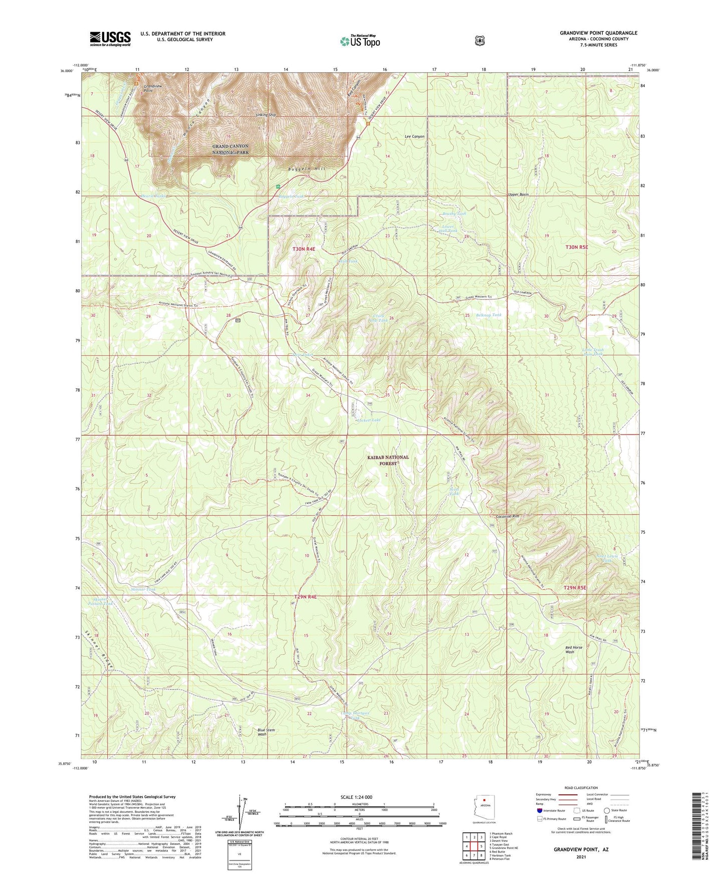 Grandview Point Arizona US Topo Map Image