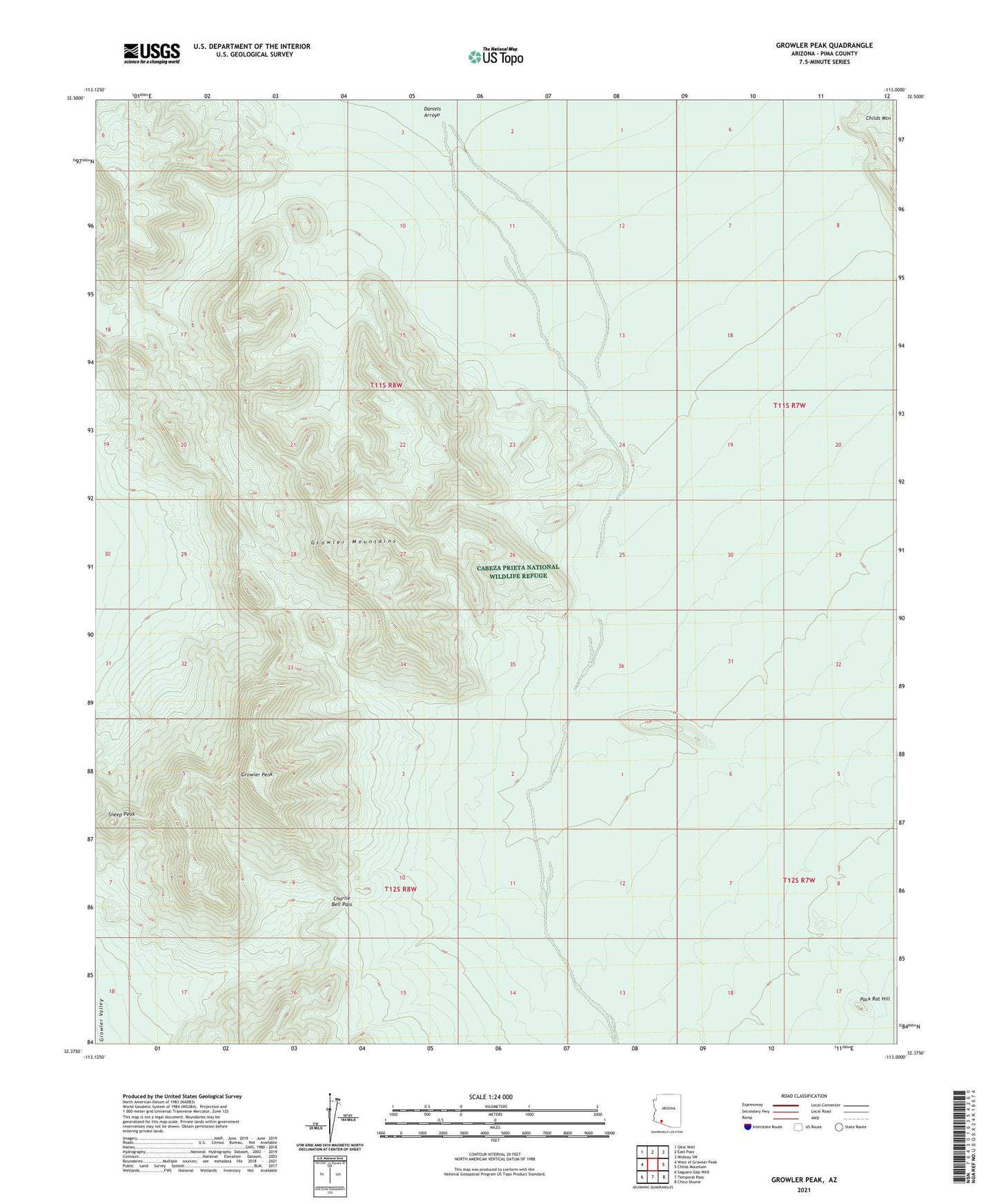 Growler Peak Arizona US Topo Map Image