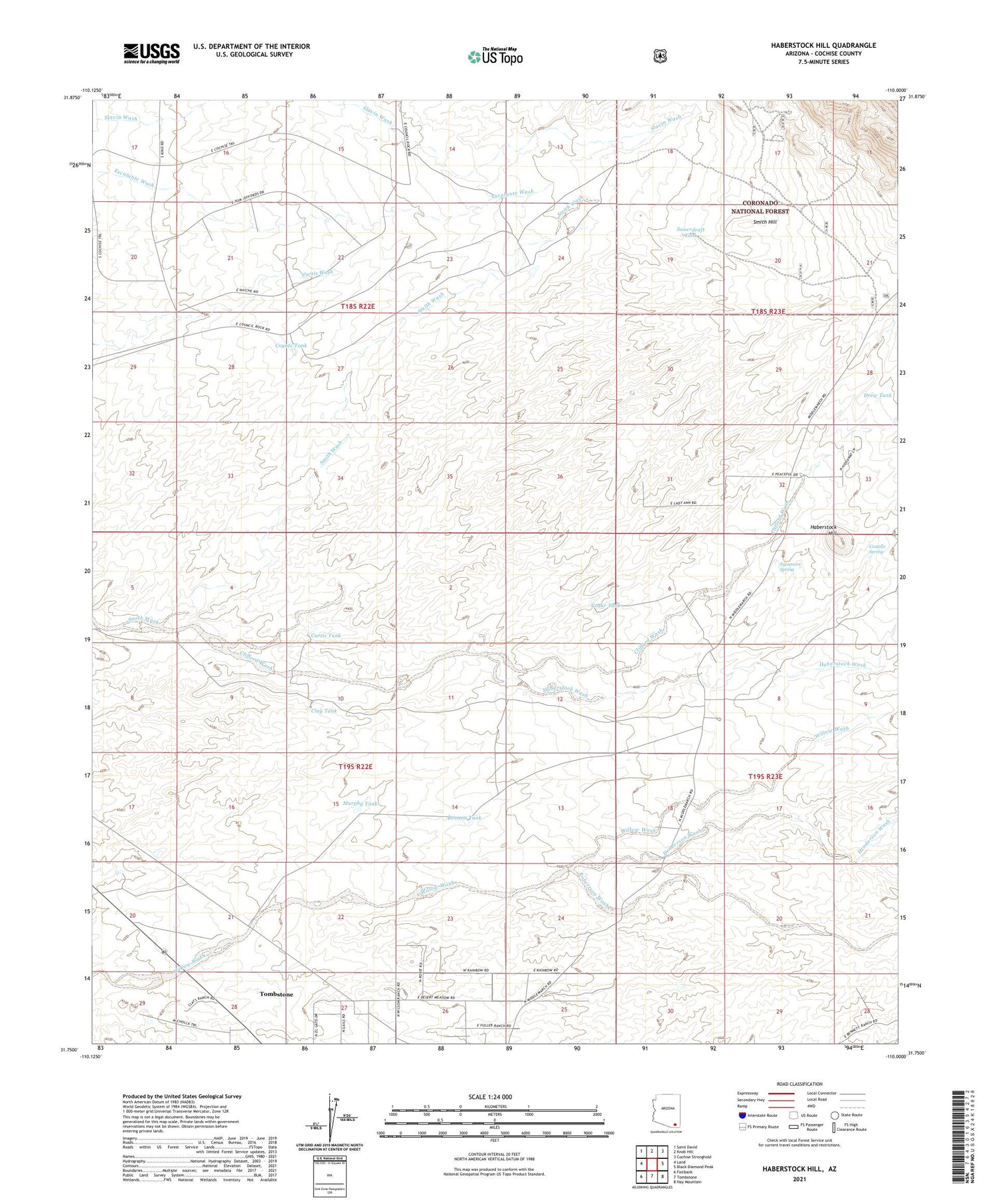 Haberstock Hill Arizona US Topo Map Image