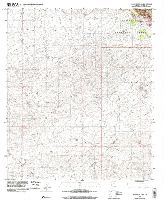 Classic USGS Haberstock Hill Arizona 7.5'x7.5' Topo Map Image