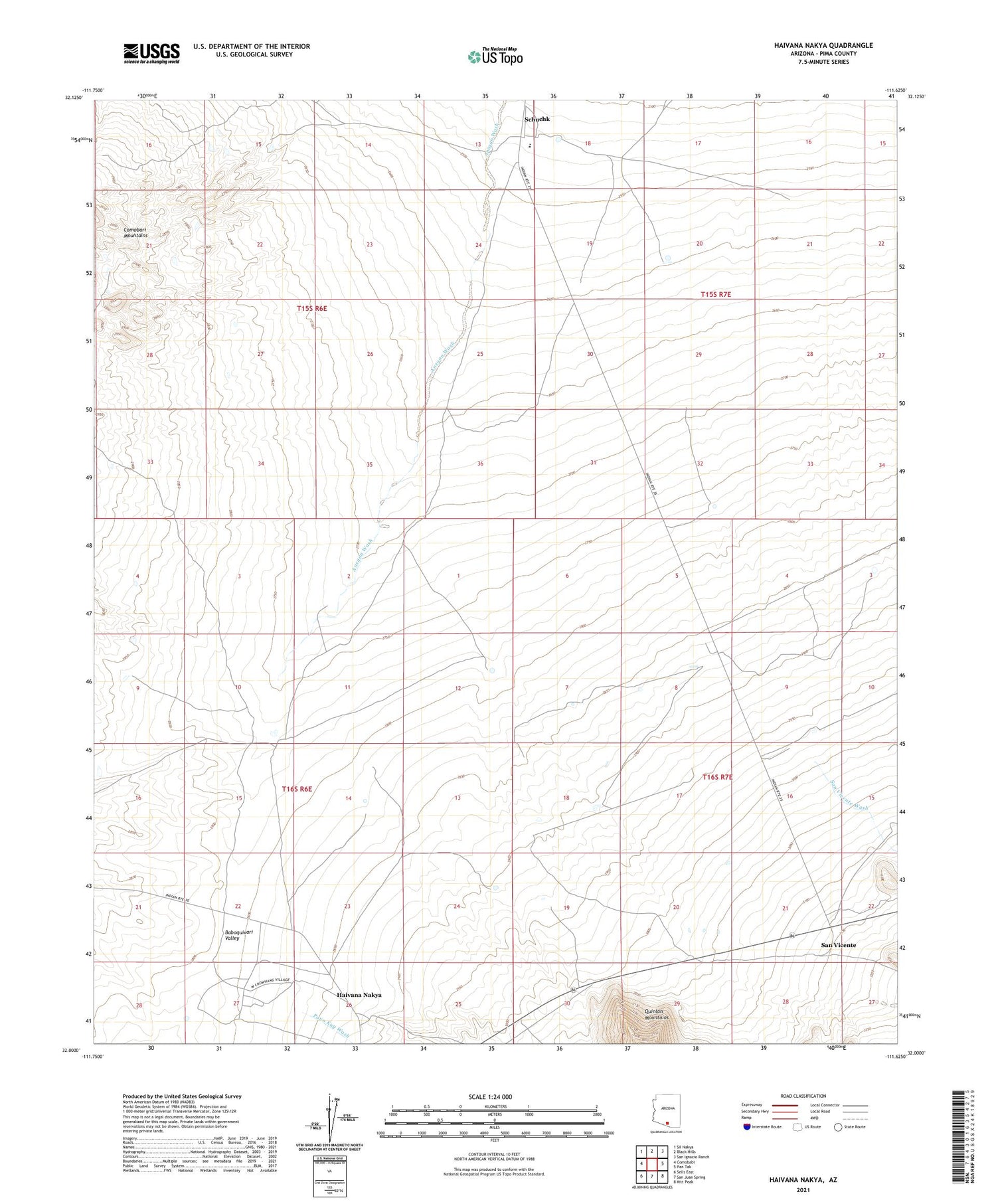 Haivana Nakya Arizona US Topo Map Image