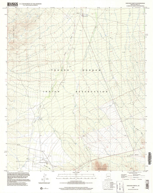 Classic USGS Haivana Nakya Arizona 7.5'x7.5' Topo Map Image