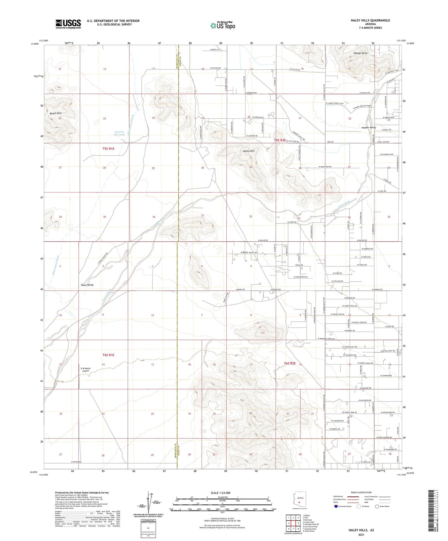 Haley Hills Arizona US Topo Map Image