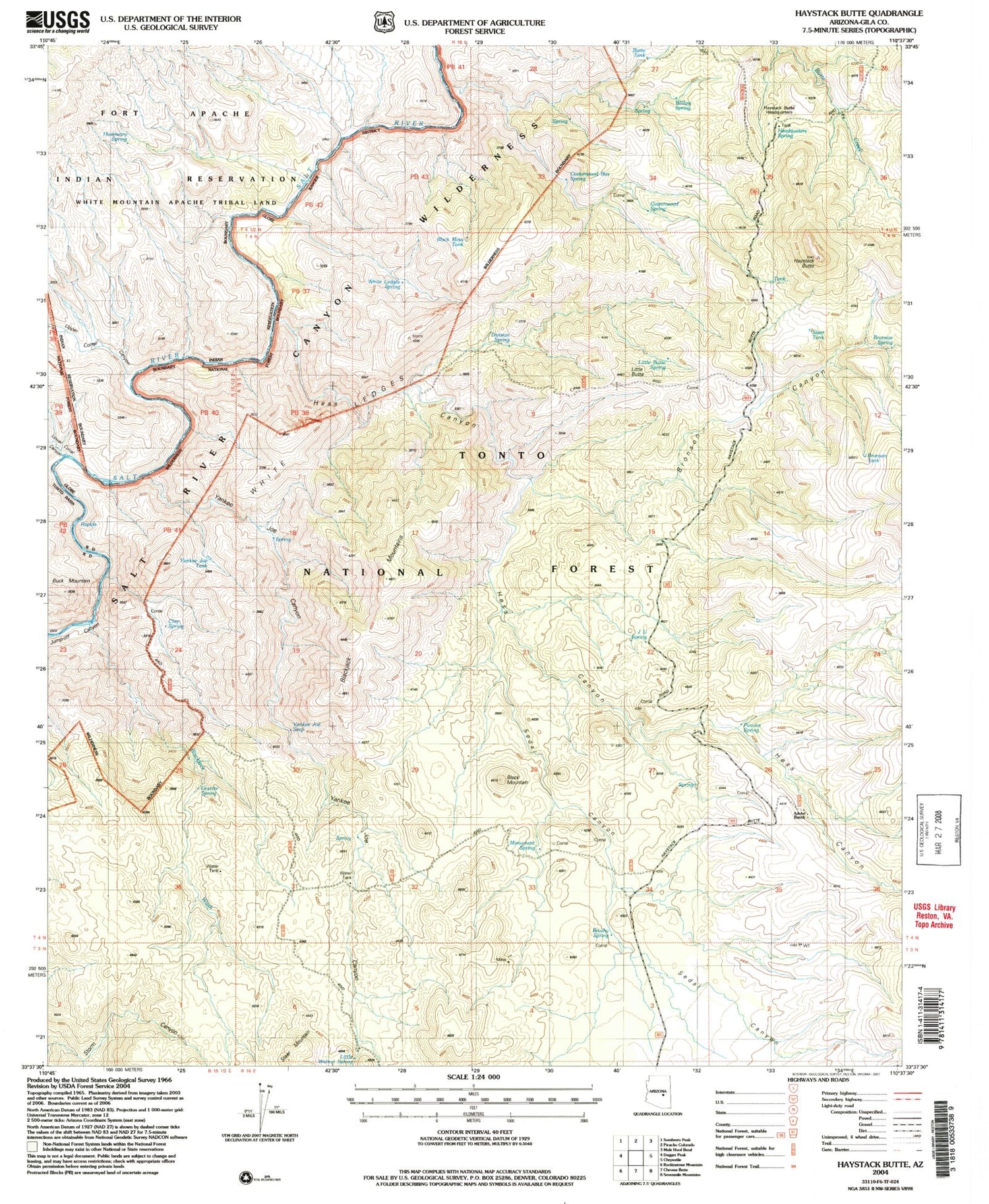 Classic USGS Haystack Butte Arizona 7.5'x7.5' Topo Map Image