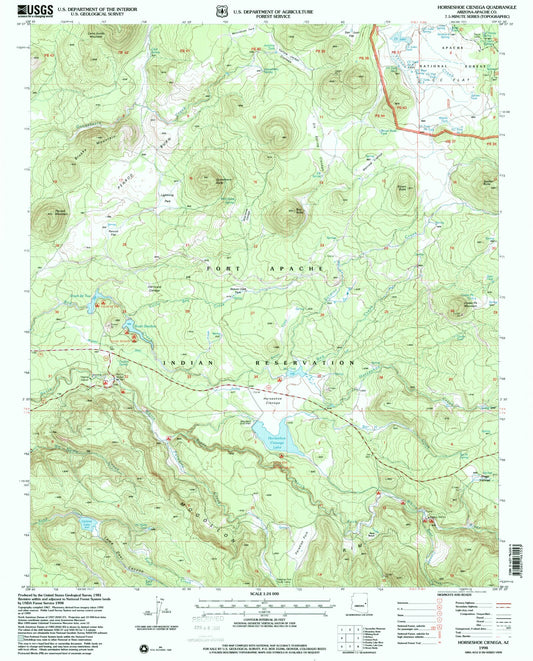Classic USGS Horseshoe Cienega Arizona 7.5'x7.5' Topo Map Image