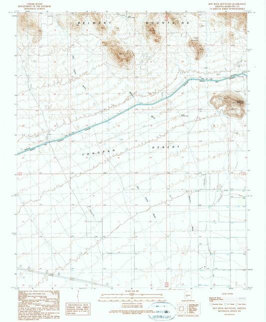 Classic USGS Hot Rock Mountain Arizona 7.5'x7.5' Topo Map Image