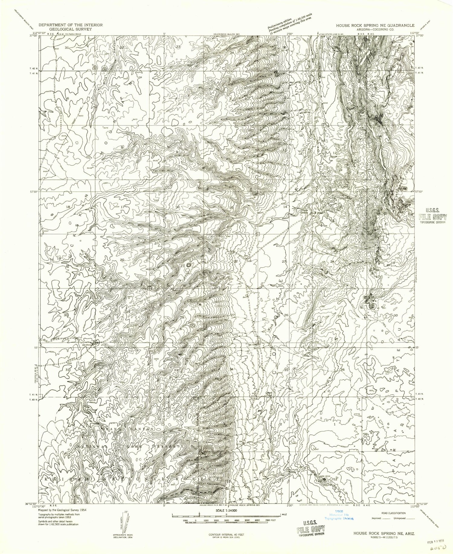 Classic USGS Coyote Buttes Arizona 7.5'x7.5' Topo Map Image