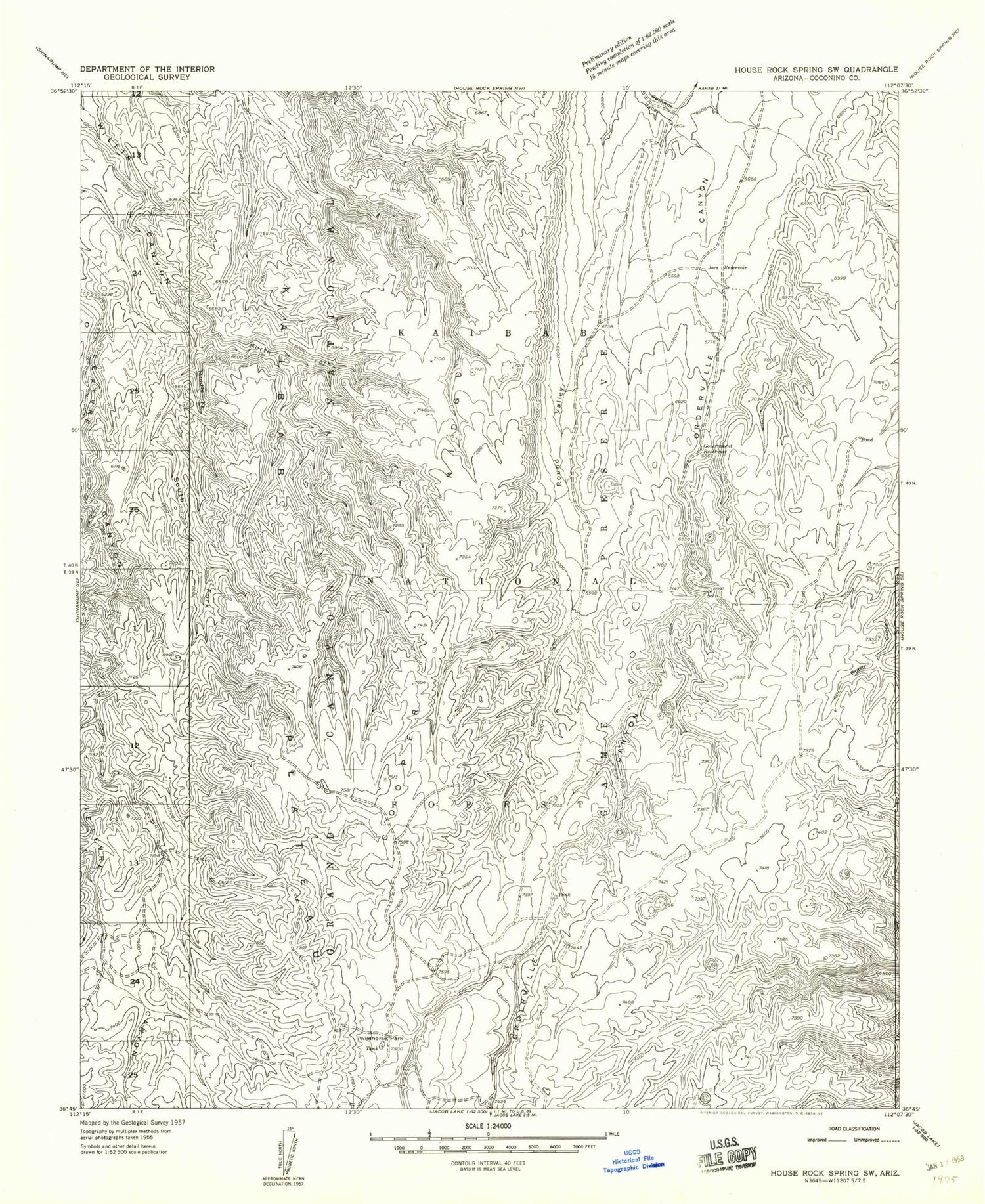 Classic USGS Cooper Ridge Arizona 7.5'x7.5' Topo Map Image