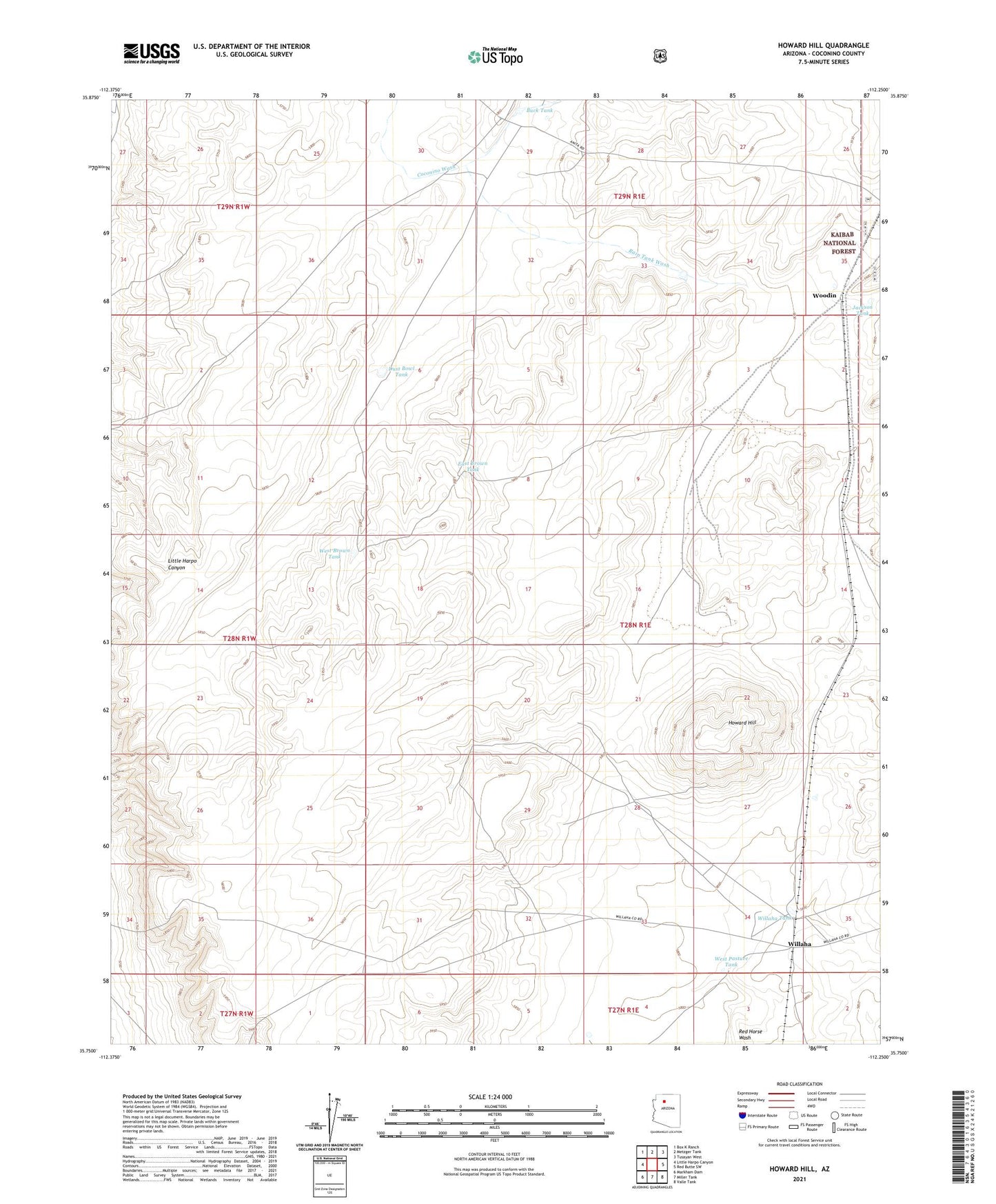 Howard Hill Arizona US Topo Map Image