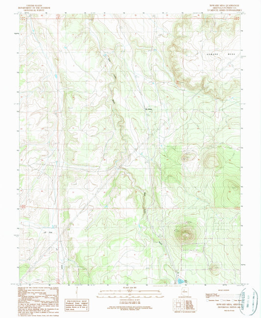 Classic USGS Howard Mesa Arizona 7.5'x7.5' Topo Map Image