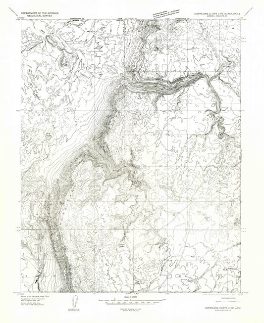 Classic USGS Rock Canyon Arizona 7.5'x7.5' Topo Map Image
