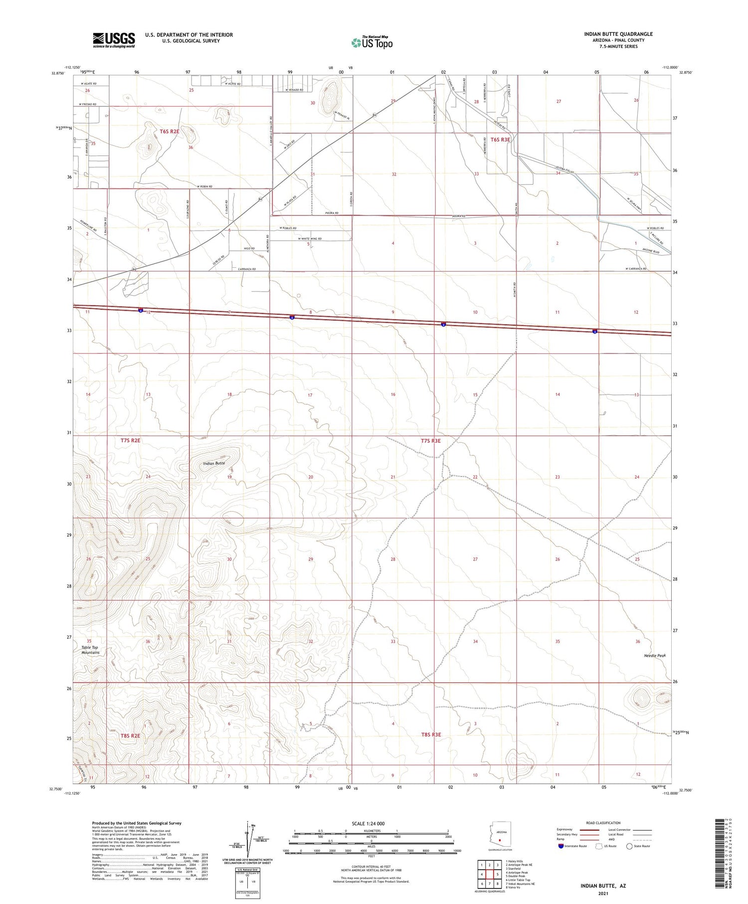 Indian Butte Arizona US Topo Map Image